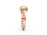Rose gold Fancy Yellow Asscher  Cut Halo Pave Band Four-Prong Ring_43