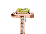 Rose gold Fancy Yellow Asscher  Cut Halo Pave Split Shank Prong Setting Ring_55