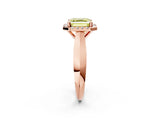 Rose gold Fancy Yellow Asscher  Cut Halo Solitaire Engagement Ring with Square Band and Four-Prong Setting_68