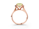 Rose gold Fancy Yellow Asscher  Cut Halo Solitaire Engagement Ring with Square Band and Four-Prong Setting_69