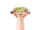 Rose gold Fancy Yellow Asscher  Cut Halo Solitaire Engagement Ring with Square Band and Four-Prong Setting_71