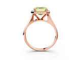 Rose gold Fancy Yellow Asscher  Cut Halo Solitaire Engagement Ring with Square Band and Four-Prong Setting_75