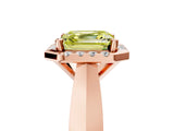Rose gold Fancy Yellow Asscher  Cut Halo Solitaire Engagement Ring with Square Band and Four-Prong Setting_77