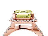 Rose gold Fancy Yellow Asscher  Cut Halo Split Shank Pave Set Ring_21