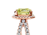 Rose gold Fancy Yellow Asscher  Cut Halo Split Shank Pave Set Ring_22