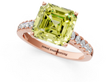 Rose gold Fancy Yellow Asscher  Cut Pavé Band Solitaire Ring with Four-Prong Setting_35