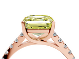 Rose gold Fancy Yellow Asscher  Cut Pavé Band Solitaire Ring with Four-Prong Setting_38