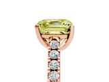 Rose gold Fancy Yellow Asscher  Cut Pavé Band Solitaire Ring with Four-Prong Setting_39