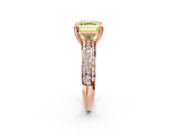 Rose gold Fancy Yellow Asscher  Cut Pave Diamond Engagement Ring with Channel Set Band and Four-Prong Setting_2