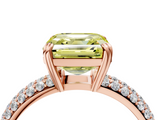 Rose gold Fancy Yellow Asscher  Cut Pave Diamond Engagement Ring with Channel Set Band and Four-Prong Setting_4