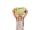 Rose gold Fancy Yellow Asscher  Cut Pave Diamond Engagement Ring with Channel Set Band and Four-Prong Setting_5