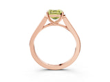 Rose gold Fancy Yellow Asscher Cut Solitaire Cathedral Diamond Engagement Ring with Channel-Set Band and Four-Prong Setting_6