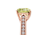 Rose gold Fancy Yellow Asscher Cut Solitaire Cathedral Diamond Engagement Ring with Channel-Set Band and Four-Prong Setting_8