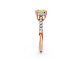 Rose gold Fancy Yellow Asscher Cut Solitaire Diamond Engagement Ring with Pavé Band and Six-Prong Setting_2