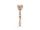 Rose gold Fancy Yellow Asscher Cut Solitaire Diamond Engagement Ring with Pavé Band and Six-Prong Setting_26