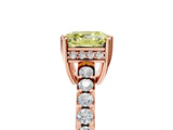 Rose gold Fancy Yellow Asscher Cut Solitaire Diamond Engagement Ring with Pavé Band and Six-Prong Setting_29