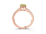 Rose gold Fancy Yellow Asscher Cut Solitaire Diamond Engagement Ring with Pavé Band and Six-Prong Setting_3