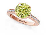 Rose gold Fancy Yellow Asscher  Cut Solitaire Diamond Engagement Ring with Pave Band and Four-Prong Setting_1