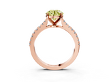 Rose gold Fancy Yellow Asscher  Cut Solitaire Diamond Engagement Ring with Pave Band and Four-Prong Setting_3