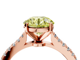 Rose gold Fancy Yellow Asscher  Cut Solitaire Diamond Engagement Ring with Pave Band and Four-Prong Setting_4