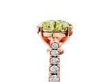 Rose gold Fancy Yellow Asscher  Cut Solitaire Diamond Engagement Ring with Pave Band and Four-Prong Setting_5