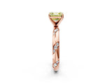 Rose gold Fancy Yellow Asscher Cut Solitaire Diamond Engagement Ring with Twisted Pave Band and Four-Prong Setting_5