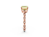 Rose gold Fancy Yellow Asscher Cut Solitaire Diamond Ring with Infinity Twist Band and Four-Prong Setting_14
