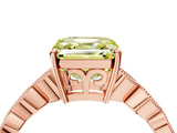 Rose gold Fancy Yellow Asscher Cut Solitaire Diamond Ring with Infinity Twist Band and Four-Prong Setting_16