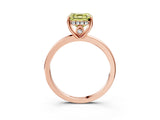 Rose gold Fancy Yellow Asscher Cut Solitaire Diamond Ring with Prong Setting and Plain Band_3