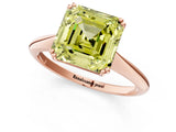 Rose gold Fancy Yellow Asscher Cut Solitaire Diamond Ring with Six-Prong Setting and Classic Band_13