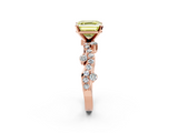 Rose gold Fancy Yellow Asscher  Cut Solitaire Diamond Twisted Band with Pave Setting_20
