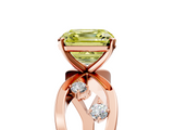 Rose gold Fancy Yellow Asscher  Cut Solitaire Diamond with Side Stones on Criss-Cross Band and Four-Prong Setting_21