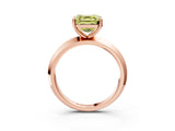 Rose gold Fancy Yellow Asscher  Cut Solitaire Engagement Ring with Flat Band and Four-Prong Setting 3