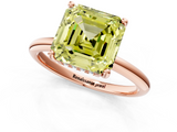 Rose gold Fancy Yellow Asscher  Cut Solitaire Engagement Ring with Four-Prong Setting and Classic Band_18