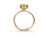 Rose gold Fancy Yellow Asscher  Cut Solitaire Engagement Ring with Four-Prong Setting and Classic Band_20