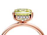Rose gold Fancy Yellow Asscher  Cut Solitaire Engagement Ring with Four-Prong Setting and Classic Band_21