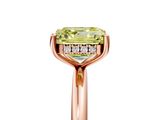 Rose gold Fancy Yellow Asscher  Cut Solitaire Engagement Ring with Four-Prong Setting and Classic Band_22