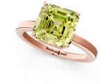 Rose gold Fancy Yellow Asscher  Cut Solitaire Engagement Ring with Four-Prong Setting on a Classic Band_1