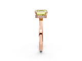 Rose gold Fancy Yellow Asscher  Cut Solitaire Engagement Ring with Four-Prong Setting on a Classic Band_2