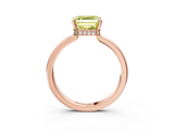 Rose gold Fancy Yellow Asscher  Cut Solitaire Engagement Ring with Four-Prong Setting on a Classic Band_3