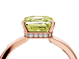 Rose gold Fancy Yellow Asscher  Cut Solitaire Engagement Ring with Four-Prong Setting on a Classic Band_4