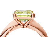 Rose gold Fancy Yellow Asscher  Cut Solitaire Engagement Ring with Tapered Band and Four-Prong Setting 5