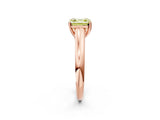 Rose gold Fancy Yellow Asscher Cut Solitaire Engagement Ring with Tapered Band and Four-Prong Setting_5