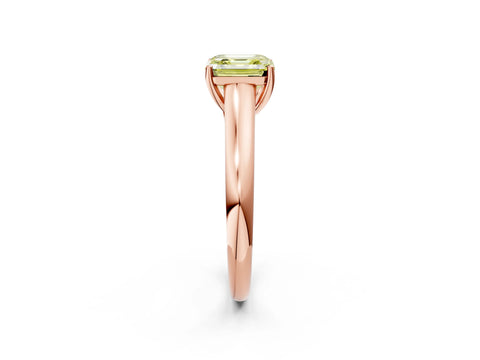 Rose gold Fancy Yellow Asscher Cut Solitaire Engagement Ring with Tapered Band and Four-Prong Setting_5