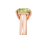 Rose gold Fancy Yellow Asscher Cut Solitaire Engagement Ring with Tapered Band and Four-Prong Setting_8