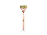 Rose gold Fancy Yellow Asscher  Cut Solitaire Engagement Ring with Thin Band and Four-Prong Setting_22