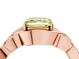 Rose gold Fancy Yellow Asscher Cut Solitaire Intertwined Band Prong Setting Ring_4
