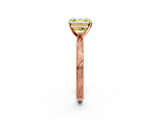 Rose gold Fancy Yellow Asscher Cut Solitaire Milgrain Engraved Band with Four-Prong Setting_2