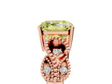 Rose gold Fancy Yellow Asscher Cut Solitaire Milgrain Leaf Band with Prong Setting_17