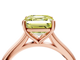 Rose gold Fancy Yellow Asscher  Cut Solitaire Ring with Cathedral Band and Four-Prong Setting_4